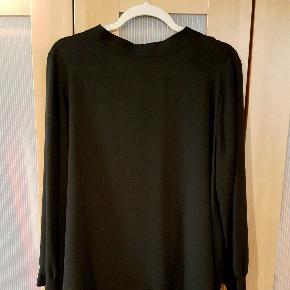 LOFT sheer black blouse L